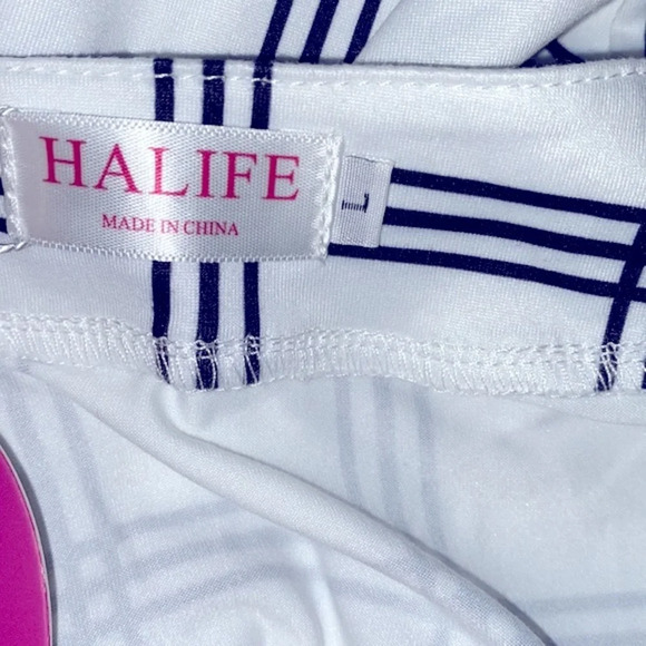 Halife white & black striped sleeveless top size large new with tags - Picture 4 of 7